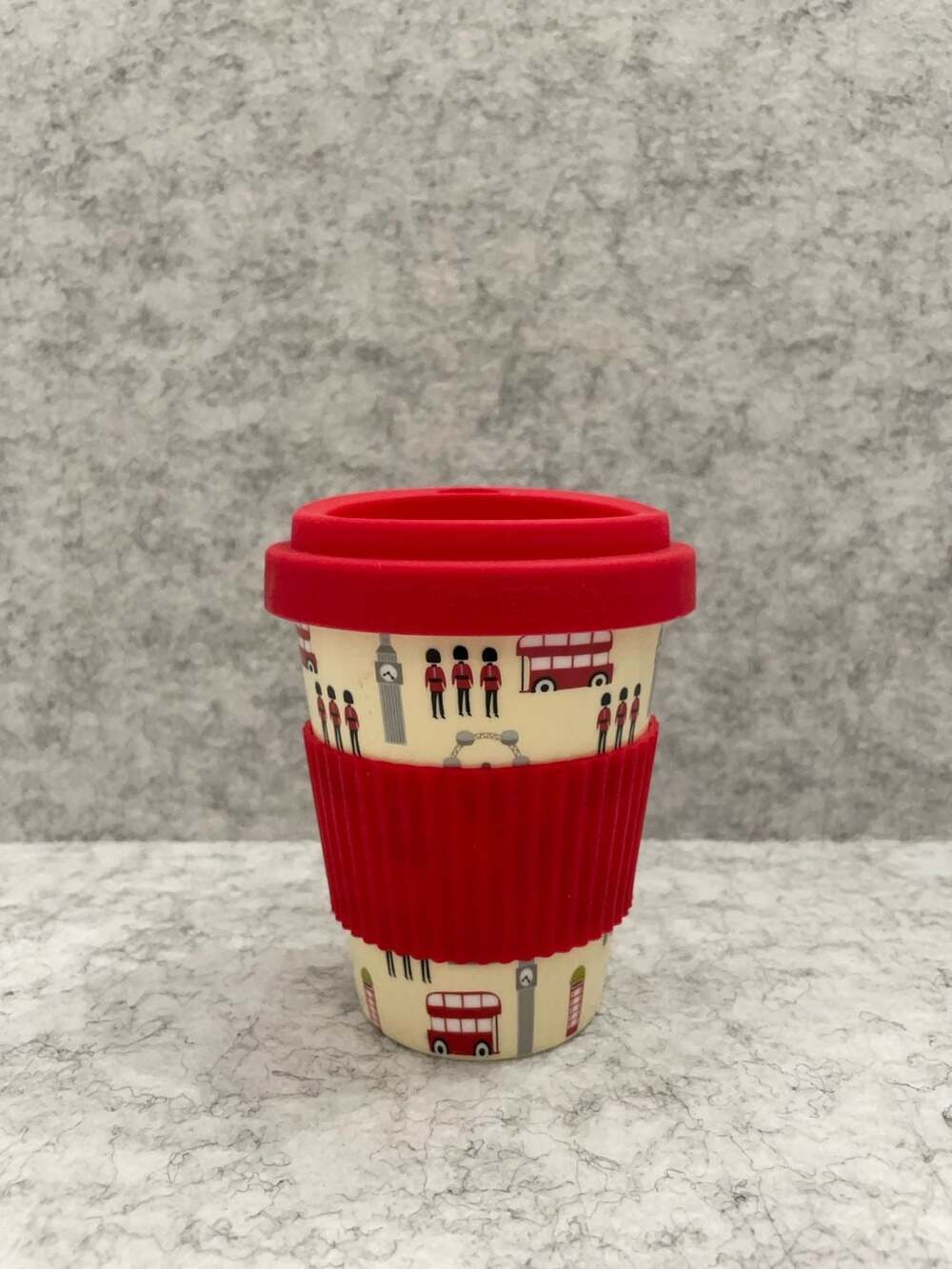 World Market London City Scene Ceramic Travel Mug with Silicone Sleeve